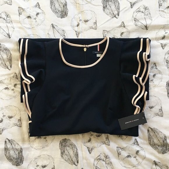 TOMMY HILFIGER Flutter Sleeve Dress - 8 - Picture 1 of 6